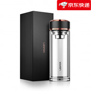 雷德夫（LEIDFOR）G22 雙層玻璃杯男士 茶水分離茶杯水杯 玫瑰金500ml