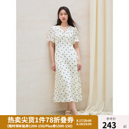 獨束大碼女裝浪漫法式波點收腰連衣裙2025夏季新品氣質(zhì)甜美長裙 波點米 2XL （尺碼：4）