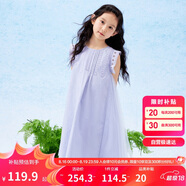 巴拉巴拉女童無(wú)袖連衣裙2024夏季網(wǎng)紗拼接甜美全棉蕾絲裙子潮208224111037