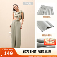 安踏（ANTA）關(guān)曉彤同款自由褲丨高腰直筒褲女秋季寬松休閑百搭針織運(yùn)動(dòng)長(zhǎng)褲子 【闊腿香蕉褲】珠光灰-2 2XL (女180)