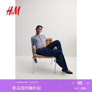 H&M女裝毛針織衫秋季薄款時(shí)尚法式慵懶短款打底衫miu系開(kāi)衫0579541 淺灰藍色 M 165/96