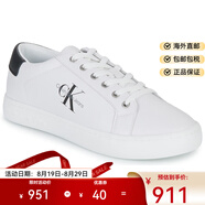 Calvin Klein高端品牌男鞋低幫系帶休閑CK板鞋白色2025新款平底百搭球鞋運(yùn)動(dòng)鞋 白色 44