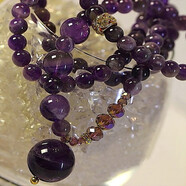 敲敲愛(ài)天然紫水晶108顆手鏈女毛衣鏈項鏈多層韓版百搭顯白款冰種紫晶石 天然多圈紫晶108手鏈一條 袋裝