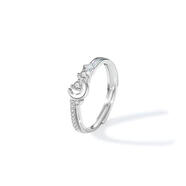 琪美戀星月夜光情侶戒指一對男女學(xué)生異地戀開口對戒送男女友 【D375】女款月滿鉆夜光