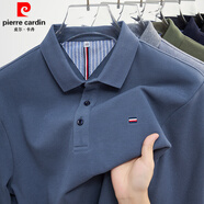 皮爾卡丹（pierre cardin）品牌純棉長(zhǎng)袖T恤男士中青年時(shí)尚POLO保羅衫商務(wù)職業(yè)加絨體恤上衣t T8812春款-黑色 M 165建議95-120斤