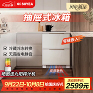 索伊（OK）68升臺下嵌入式一級能效底部散熱變頻臥式冰箱 P6白色零嵌
