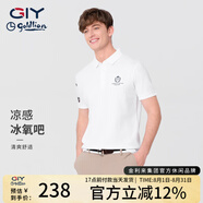 G|Y goldlion金利來(lái)GY 短袖polo衫男春夏新款袖口印花耐磨休閑翻領(lǐng)衣服半袖t恤 白色 XL