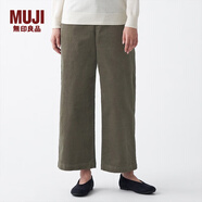 無(wú)印良品 MUJI 女式 彈力燈芯絨 寬版褲 BEE02C0A 灰色 S