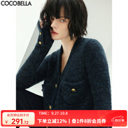 COCOBELLA預(yù)售質(zhì)感花紗細(xì)閃銀蔥粗針毛衣軟糯親膚針織外套MZ101-3 藍(lán)色 L