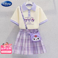 迪士尼（Disney）庫(kù)洛米裙子女童夏季套裝2025新款兒童POLO連衣裙女孩夏套裝裙 三只庫(kù)洛米-紫色-不配包 160 建議身高150-160cm