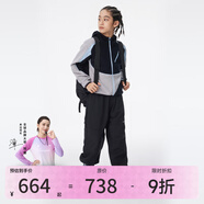 onmygame【彩殼褲】兒童運動長褲男童女童休閑戶外束腳防潑水褲子 暗夜黑外套+暗夜黑褲子 110