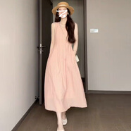 以純（YISHion）粉色無袖背心吊帶連衣裙子女夏季2025新款流行巨好看掐腰長裙 粉色2025夏季穿搭女/今年流行的 S 40/45kg 收藏加購專享運(yùn)費(fèi)險