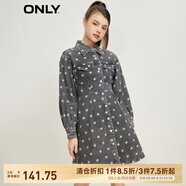 ONLY時(shí)尚翻領(lǐng)滿(mǎn)印短款牛仔襯衫連衣裙女|123142017 J0Z牛仔灰 M (165) 84A