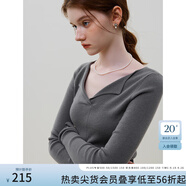 范思藍(lán)恩23FS14285法式長(zhǎng)袖修身針織上衣女秋冬氣質(zhì)V領(lǐng)羊毛打底衫 知性灰 M