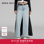 MISS SIXTY半身裙牛仔裙女開叉設(shè)計(jì)拼接性感個(gè)性長裙歐美高街風(fēng) 中藍(lán) XS