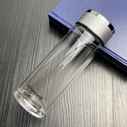 明霞玻璃杯400ml帶蓋防漏男女同款 銀色 400ml