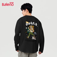 班尼路（Baleno）長袖T恤男春秋季潮流百搭純棉打底衫寬松透氣青少年情侶休閑上衣
