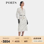 PORTS寶姿女裝2024早秋新款LT9D134UPT029 奶白色印花 M (6)
