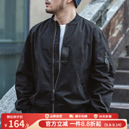 馬登工裝美式空中MA1飛行員夾克軍事風(fēng)短款外套復(fù)古棒球服男潮秋上衣 黑色 L