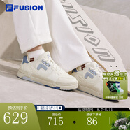 FILA FUSION斐樂潮牌BANK DX情侶場下滑板鞋時尚運(yùn)動鞋板鞋男女休閑鞋 奶白/永恒藍(lán)-GI【女款】 37.5