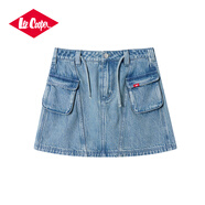 Lee Cooper【孟子義同款】工裝牛仔短裙女2025新款潮牌休閑系帶半身裙 藍色 S