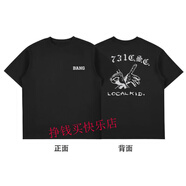 邦BANG “0731CSC”系列 手勢(shì)印花劉聰同款情侶潮流街頭短袖T恤 黑色 S