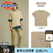 dickies簡(jiǎn)約小logo全棉短袖T恤情侶款商場(chǎng)同款半袖上衣多色可選 DK010991 沙色12306【胸前小logo口袋】 L