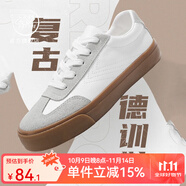 飛躍（Feiyue）休閑帆布鞋男鞋女鞋春秋季透氣百搭復古德訓鞋子男情侶款運動(dòng)板鞋 837白灰(超纖版) 36 (230mm)