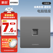 家的V8系列開(kāi)關(guān)插座家用86型暗裝面板啞光灰色五孔墻壁插座無(wú)框大板 網(wǎng)線(xiàn)插座