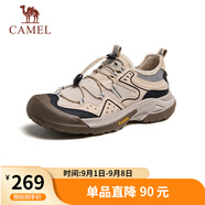 駱駝（CAMEL）踏山男士戶(hù)外登山復古透氣休閑低幫徒步鞋 G14M342685 杏色 42