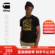 G-STAR RAW時(shí)尚夏季熱銷款純棉寬松短袖印花圓領(lǐng)t恤男半袖D24685 黑色 M