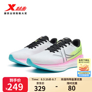 特步【門店同款】騛速5.0跑鞋男減震回彈舒適穩(wěn)定耐磨通勤慢跑運動鞋 經(jīng)典白/熒光青提綠熒光數(shù)碼粉-女 37