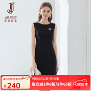 經(jīng)典故事（JANE STORY）高端純色修身無袖連衣裙女夏季2025年新款氣質(zhì)收腰西裝內(nèi)搭背心裙 R05黑色 XL