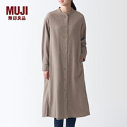 無印良品 MUJI 女式 新疆棉法蘭絨 立領連衣裙 BCL24C0A 深咖啡色 XS-S