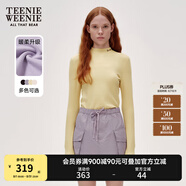 Teenie Weenie小熊女裝簡約簡約冬裝吸濕發(fā)熱抓絨半高領(lǐng)打底衫T恤 淺黃色 M (165)