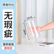 奇敬大號直筒高硼硅玻璃花瓶馬醉木富貴竹專(zhuān)用花瓶客廳酒店花瓶擺件 【口12×高20cm】 玻璃花瓶（不含花）