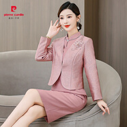 皮爾卡丹年輕媽媽禮服2025春秋季新款媽媽禮服洋氣喜婆婆婚宴裝平時(shí)可穿 粉紅色上衣 2XL 大碼