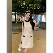 KINGUSEFULNATUALKUN芭莎女星小香風(fēng)無(wú)袖連衣裙女設計感寬松加厚背心裙冬季新 背心裙 L