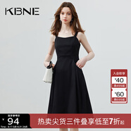 KBNE連衣裙女吊帶裙小黑裙2025秋季新款黑色氣質(zhì)法式小眾設計裙子 黑色 XS