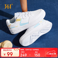 361°運動女鞋秋冬季情侶復古厚底增高小白休閑板鞋子女682116601F-2