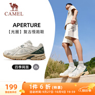 駱駝（CAMEL）復古運動男鞋全地形跑步休閑慢跑鞋子 X14B09L7013 米白/綠 40