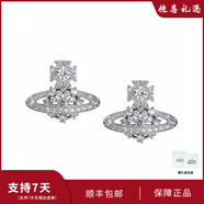 VVIENNE WESTLOCK西太后滿鉆雪花土星耳釘輕奢耳環(huán)送女友老婆生七夕送女友送禮物 雪花土星耳釘