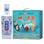 江口醇中華老字號四川老窖52度濃香型白酒光瓶口糧酒純糧釀造白酒 42度 500mL 6瓶 青花整箱