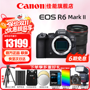 佳能（Canon）r6二代全畫幅微單相機 vlog視頻數(shù)碼高清R62代 EOS R6 Mark II專業(yè)級微單 R6二代+RF15-35mmF2.8超廣角鏡頭 套餐三【256G卡 雙電池 機頂閃光燈 