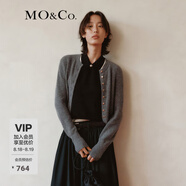MO&Co.【綿羊毛×山羊絨】春秋寬腰封短款毛織外套摩安珂 中花灰色 S 160