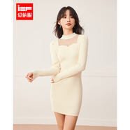 IEF/愛(ài)依服2025秋季新款時(shí)尚赫本風(fēng)修身顯瘦毛織連衣裙