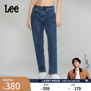 Lee【張凌赫代言】411高腰舒適小直腳男友風(fēng)磨毛女士牛仔褲顯瘦潮 中藍(lán)色（25褲長） 26 (100-110斤可選)