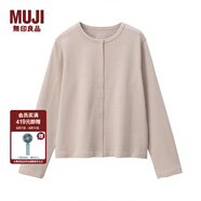 無(wú)印良品 MUJI 女式 粗棉線(xiàn) 天竺編織 開(kāi)衫 淺棕色 M