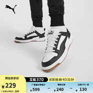 彪馬（PUMA）經(jīng)典復古熊貓配色百搭休閑板鞋男女同款REBOUND 369866 白-黑色-16 44.5