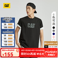 CAT卡特春新品男涼感設(shè)計(jì)反光logo印花短袖T恤輕戶外 黑色 M